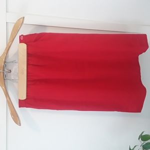 Vintage red wool pencil skirt